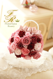 プリザーブドフラワーのバックブーケ