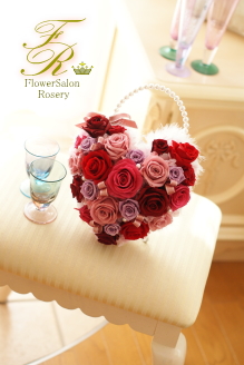 プリザーブドフラワーのバックブーケ