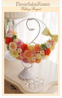 プリザーブドフラワーのバックブーケ