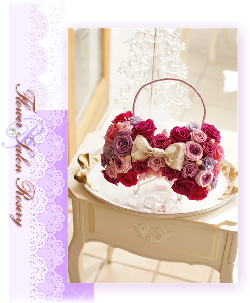 プリザーブドフラワーのバックブーケ